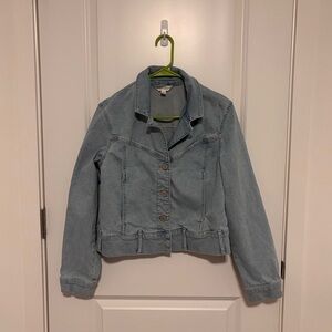 LC Lauren Conrad Light Cropped Denim Jean Jacket